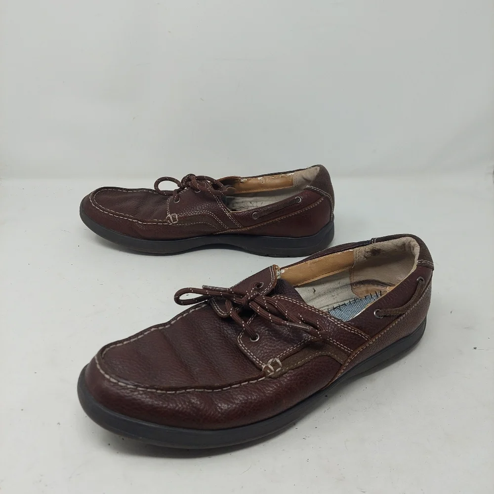 Bostonian Brown Leather Dock Boat Shoes Slip On Loafers Comfort Casual Size 10M